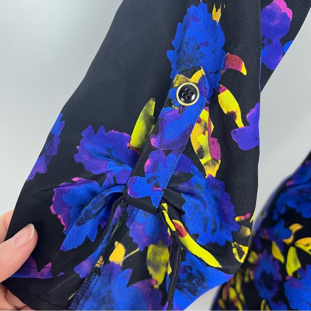 Yumi Kim 100% Silk Floral V-Neck Midi Wrap Dress Women’s Size Small - Picture 7 of 14
